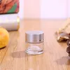 Clear Glass Cosmetic Cream Bottle Round Jars Bottle with Inner PP Liners for Hand Face Cream Bottle 5g to 100g Gold Silver Lids Dhaao