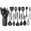 Ört Spice Tools Black Cooke Tousils Set Nonstick Cookware Silicone Kitchenware Tool Spatula Ladle Egg Beaters Shovel Kitchen Accessories 230609