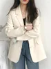 Abiti da donna Blazer casual bianco Giacca da donna Autunno Office Lady Blazer neri Abito da lavoro femminile Cappotto Capispalla sottile da donna 2023