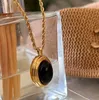 Kedjor 2023 Vintage Black Water Drop Round Pärlor Oval Pendant Necklace Geometric Gold Color Titanium Steel smycken gåvor