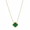 2024luxe sieraden gouden ketting diamanten ketting van klaver ketting Parelmoer groene bloem ketting ketting klassieke roestvrijstalen ketting Halloween cadeau