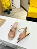 Designer-Luxus-Abendschuhe, klobige Pumps mit hohen Absätzen, modische Schuhe aus echtem Leder, Damen-F-First-Sandalen, Sling-Back-Sandalen mit F-Absatz, Slipper-Mules, Größe 35–42