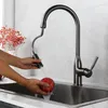 Mutfak muslukları siyah musluk iki fonksiyonlu tek sap dışarı çekin mikser ve soğuk su muslukları güverte monte nikel