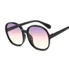 Zonnebril 2023 Vintage Oversized Ronde Vrouw Modemerk Groot Frame Vrouw Zwart Gradiënt Plastic Spiegel Oculos