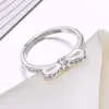 Cluster Rings Beautiful Retre Ring CZ Zircon Crystal Bow Tie Pretty Fashion Wedding Silver Color Women Lady Jewelry R992