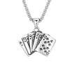 Pendant Necklaces 2023 Selling Hip Hop Necklace Ins Poker Men's Fashion Sweater Chain Retro