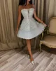 2023 Argent A-ligne Robe De Graduation Chérie Paillettes Dentelle Court Mini Homecoming Party Formelle Cocktail De Bal Demoiselle D'honneur Robes Robes ZJ415