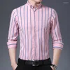 Мужские повседневные рубашки 2023 Мужские рубашки растягиваемые неирос-качественные полоса