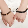 Chain Link Bracelets 2Pcs/Set Beads Bracelet For Lovers Natural Stone Distance Heart Magnet Couple Friendship Fashion Jewelry Gifts Sl636