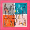 New 100% Silk Scarf Women Square Scarves Wraps Rope Tassel Print Neckerchief Female Foulard Silk Hijab Lady Bandanas 100cm 100cm225Z