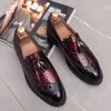 Horsebit Leffer Shoes Light Luxury Print Party Bout pointu Rouge Vert Rayé G Vêtements de cérémonie Chaussures Bureau Business Chaussures Taille 38-48