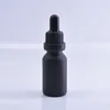 Frascos de óleo essencial de vidro fosco preto e frascos de pipeta de reagente líquido frasco de conta-gotas frasco de aromaterapia 5ml-100ml Anbjv