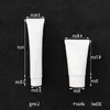 Empty Refillable White Plastic Cosmetic Tube Lip Balm Containers Hand Cream Cleanser Sunscreen Trial Packing Squeezed Upside Down Bottl Bcxr