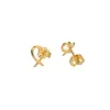 Élégants boucles d'oreilles Designer Crystal Letter x Heart Charm Boucle d'oreille 18k Gol