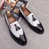 Horsebit Leffer Shoes Light Luxury Print Party Bout pointu Rouge Vert Rayé G Vêtements de cérémonie Chaussures Bureau Business Chaussures Taille 38-48