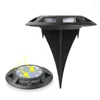 4pcs Solar Powered Ground Light Waterproof Garden Pathway Buried Lights With 32 LED Lamp For Home Yard Driveway Lawn Road Lamps