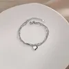 VOQ argent couleur mode romantique Double couche amour serpent os chaîne Bracelet femmes fête bijoux cadeau