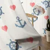 Âncoras de cortina e rodas de navio Cortinas transparentes para sala de estar crianças quarto tule cozinha cortinas de tratamento de janela