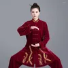 Abbigliamento etnico Uniformi Tai Chi Wushu Suit Tradizionale Cinese Kungfu Uniforme Autunno Inverno Arti Marziali Wing Chun FF3714