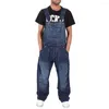 Men's Jeans Fashion Overalls Jumpsuits Men Casual Loose Baggy Streetwear Hiphop Harem Denim Trousers Pocket Cargo Pants Cllothing