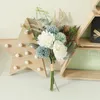 Fiori decorativi Bouquet di fiori artificiali di seta Champagne Rose Wedding Party Finta sposa tenuta in mano Home Art