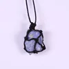 Love Gift Natural Crystal Quartz Reiki Healing Chakra Gemstone Hand Woven Net Bag Rough Stone Stor partikelhänge smycken Energi Gem ftru