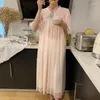 Women's Sleepwear Soft Gauze Modal Women's Nightgowns White Lace Long Elegant Female Vintage Princess Night Dress