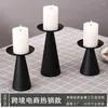 Castiçais Iron Art Black Ins Holder Dia dos Namorados Jantar romântico à luz de velas Festa de casamento Copo de vinho