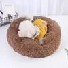 Chat Lits Lit Rond Maison Doux Long En Peluche Panier Pet Sac De Couchage Chiot Coussin Tapis Portable Fournitures Chien Pour Chiens