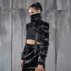 Kvinnors dike rockar Kvinnors vinterjacka långärmad hög midja Turtleneck Coat Streetwear Sexig backless grossistföremål
