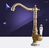 Kitchen Faucets Antique Retro Brass Faucet Bathroom Sink 360 Rotatable Cold Basin Mixer Tap Tnf510