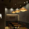 Luminárias pendentes Ninho de pássaro moderno tecido à mão luzes de vime de bambu restaurante sala de estar quarto decoração cozinha ilha