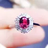 Pierścienie klastra pierścień piropowy naturalny prawdziwy luksusowy mały 5 6 mm 1ct kamień szlachetny 925 srebrna biżuteria dla kobiet J226124