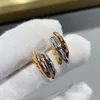 Gran oferta de pendientes chapados en oro de tres anillos de Plata de Ley 925 para mujer, marca clásica de moda, regalos de joyería de lujo para fiestas