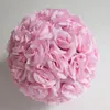 Fiori decorativi 12 "30 cm di diametro Elegante bianco latte Seta artificiale Crimping Rose Flower Ball Kissing Balls per la decorazione della festa nuziale