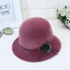 2019 Inverno Pom Secchiello per donna Solido imitazione lana Cloche Cappelli Vintage Bow Warm Bucket Hats2975