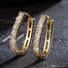 Hoop Earrings Huitan Shiny Gold Color For Women Daily Wear Simple Versatile Ladies Good Quality Wedding Trendy Jewelry