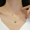 Chains KYTRD Fashionable Romantic White Flower Necklace Beautiful Personality Full Of Zircon Small Chrysanthemum Pendant Party Gift