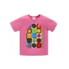 T-shirt da scimmia per bambini casual allentata High Street a maniche corte mimetica con stampa anime di squalo estivo di design per bambini