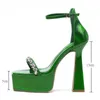 NXY Sandals Crystal Diamond Platform Open Toe Women Street Style Party Dress Thick High Heels Ladies Shoes 230511