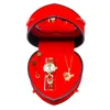 Horloges Mode Horloge Voor Vrouwen Met Hart Vorm Geschenkdoos Elegante Ketting Oorbel Ring Dames Kwarts Set Geschenken Drop