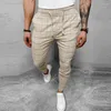 Calças masculinas vintage estampa xadrez com cordão para roupas masculinas 2023 verão bolsos finos calças compridas streetwear estilo casual calças masculinas