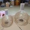 Wooden Birdcage LED Pendant Light For Living Room Dining Room Kitchen Aisle Corridor Chandeliers Pendant Lamps Lustre Suspension Dia23cm