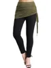 Women's Leggings Female Contrast Colorblock For Summer Pants Cinched Elastic High Waisted Long