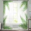 Curtain Palm Leaves Background Tulle Sheer Window Curtains For Living Room Bedroom Modern Chiffon Voile Fabric Drapes