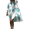 Casual Dresses 2023 Loose Women's Beach Cover Dress Swimewear Up Shirt Printing White Boho Office Lady