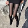 Women Socks Vintage Oil Flashing Pantyhose Sexy Skinny Leg Tights Summer Ultrathin Transparent Medias Glossy Stockings