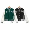 Bomullsdesigner Angels Palm Jackets Bomber Mens Windbreaker Varsity Mens Baseball Hip Hop Harajuku Letter Patchwork Leather Tianma Embroidery Streetwear 9008