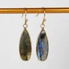 Dangle Earrings Borosa 5pcs Design Gold Plated Long Drop Labradorite Faceted Gems Fashion Trendy Jewelry 선물 G2084-1