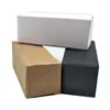 Hediye Sargısı 500pcs Beyaz Siyah Kahverengi Kraft Kağıt DIY DIY Katlanabilir Paket Kutu Karto Esansiyel Yağ Parfümü Küçük Şişe Paketi